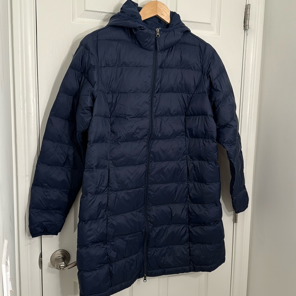 Amazon Essentials Women Navy Blue Long Puffer Coat Size XL New with Tags